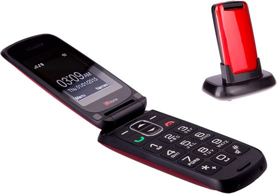 TTfone Star Big Button Simple Easy To Use Flip Mobile Phone Pay As You Go (O2 PAYG, Red) - Image 2