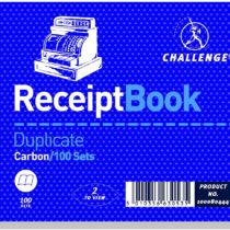 Challenge 105 x 130 mm Duplicate Receipt book, Carbon, 100 Pages, Set of 5