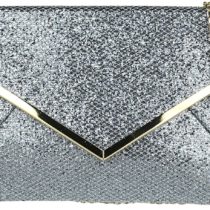 Girly HandBags Yellow Gold Glitter Clutch Bag Large Flat Ladies Sparkle Evening Metallic Prom