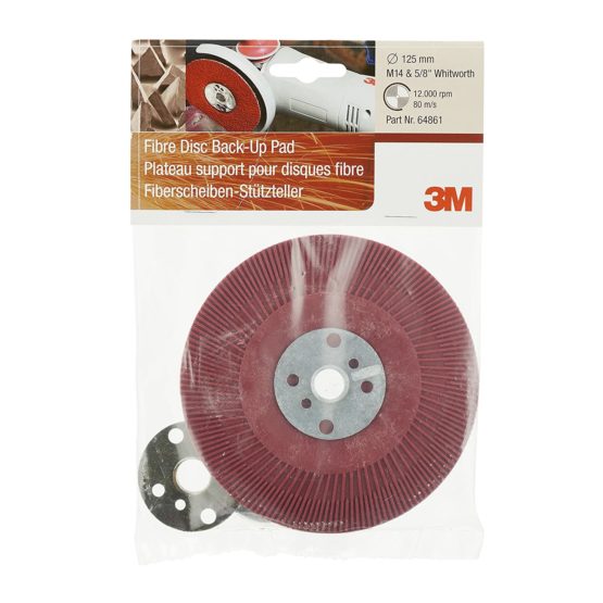 3M High Performance Ribbed Back-Up Pad 125mm – Longer disc life and more utility for 3M Cubitron fibre discs - 1x Back-Up disc - Image 4