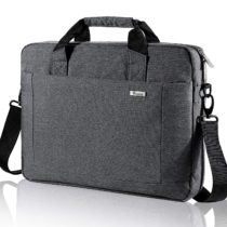 Voova Laptop Bag Case 14 15 15.6 Inch Computer Sleeve Messenger Bag with Shoulder Strap Expandable Waterproof Business Briefcase with Tablet Pocket for Men Women Lawyer to Work Travel School-Grey