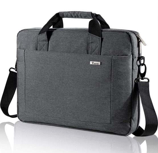 Voova Laptop Bag Case 14 15 15.6 Inch Computer Sleeve Messenger Bag with Shoulder Strap Expandable Waterproof Business Briefcase with Tablet Pocket for Men Women Lawyer to Work Travel School-Grey