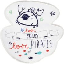 Pirulos 16213510 – Embroidered Applique Pirate Design, 32 x 90 cm, White and Grey