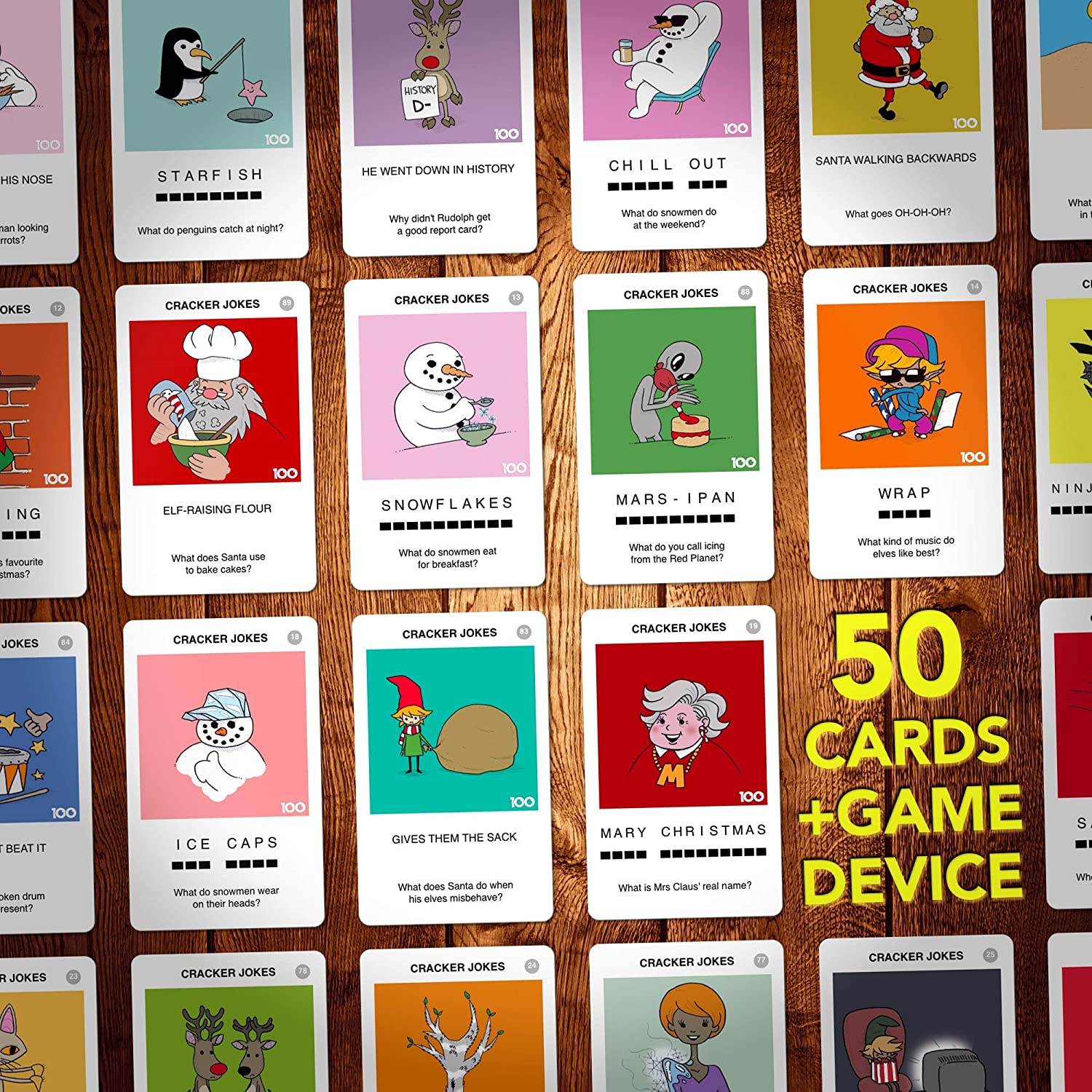 100 PICS Christmas Jokes Family Game - Secret Santa Stocking Fillers Xmas Gifts And Travel Card Games - Image 4