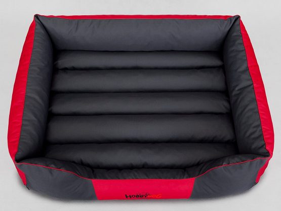 Hobbydog Cordura Comfort Dog Bed, Large, Red/Grey - Image 2