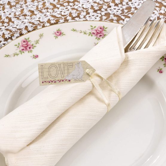 Neviti With Love-Luggage Tags Small, Paper, Ivory, 5 x 2.5 x 0.1 cm