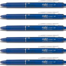 Pilot Blue Frixion Clicker Retractable Fine Bullet Tip Erasable Springs 0.7mm Nib 0.5mm Line BLRT-FR7 (Pack of 6)
