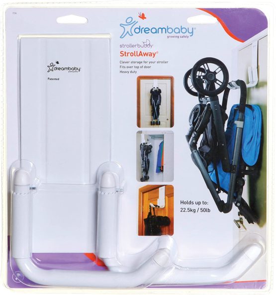 Dreambaby StrollAway Over the Door Baby Stroller Hanger – Heavy Duty Metal Hook Organizer with 22.5 Kg Load Capacity – Model G256 - Image 2