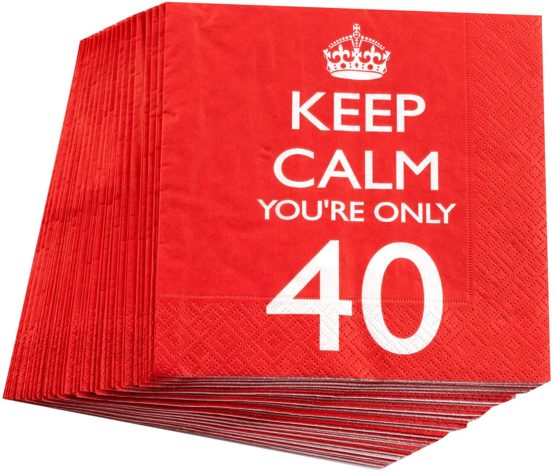 Neviti 597758 "Keep Calm You're Only 40" Napkin - Image 2