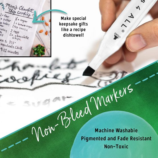 Crafts 4 All Permanent Fabric Laundry Marker, Non Bleed, Dual Tip, Black, 2 Piece - Image 3