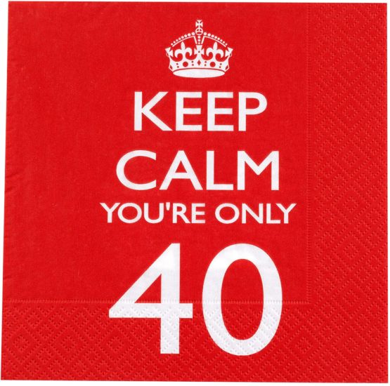 Neviti 597758 "Keep Calm You're Only 40" Napkin