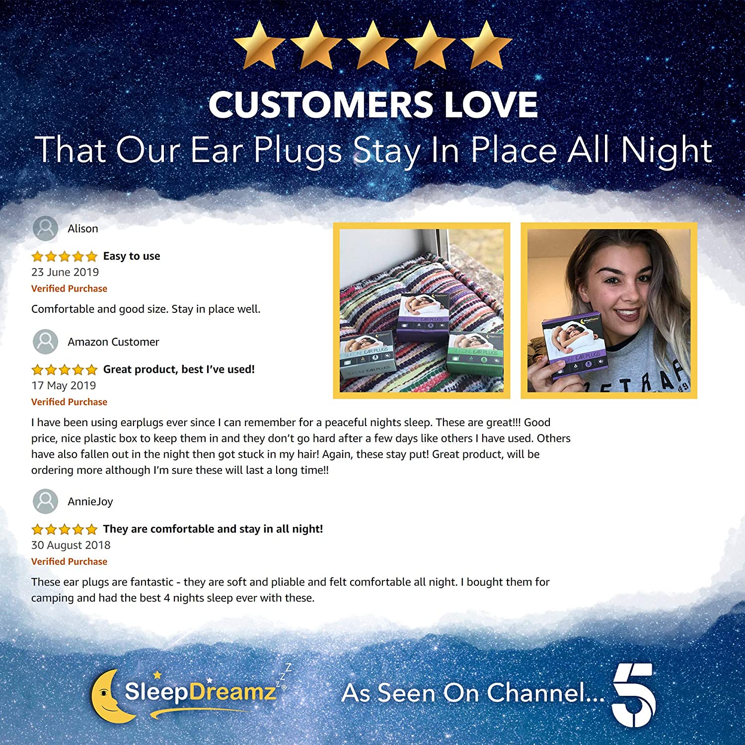 Premium Ear Plugs for Sleeping, 10 works, White, Noise-Cancelling Earplugs for Peaceful & Uninterrupted Sleep - Image 2