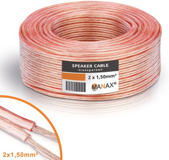 Loudspeaker Cable 50 m 2 x 1.5 mm² Transparent