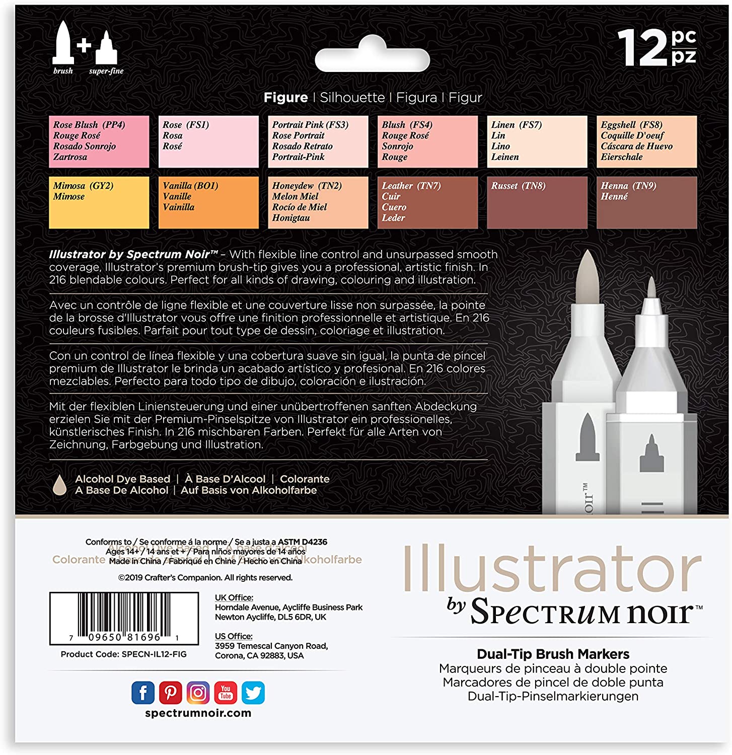 Spectrum Noir Illustrator (12Pc) - Figure, Pack of 12 , SPECN-IL12-FIG, 1 count (Pack of 12) - Image 3