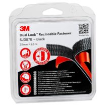 3M SJ387B Dual Lock Reclosable Fastener, 25 mm x 2.5 m, Black