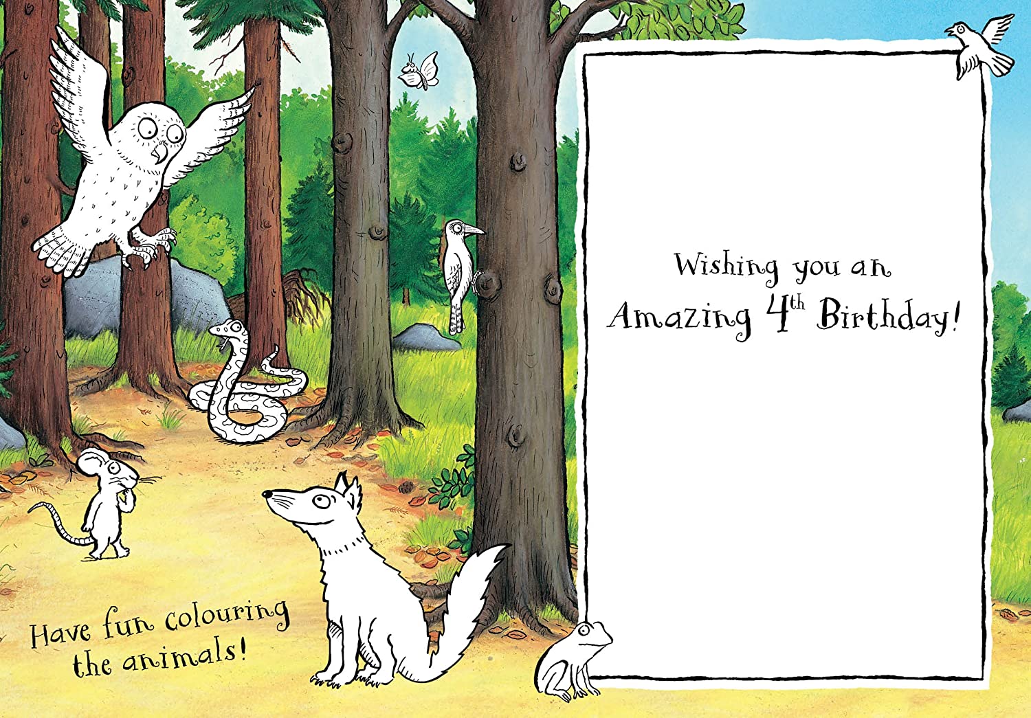 The Gruffalo GR009 "Age 4" Greeting Card, Multi - Image 2