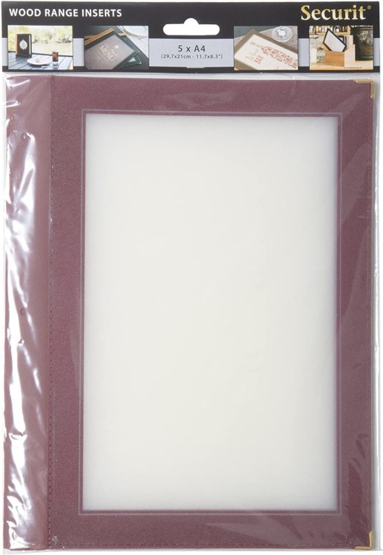 Securit A4 Wood Range Inserts A4, Set of 5, Brown - Image 2