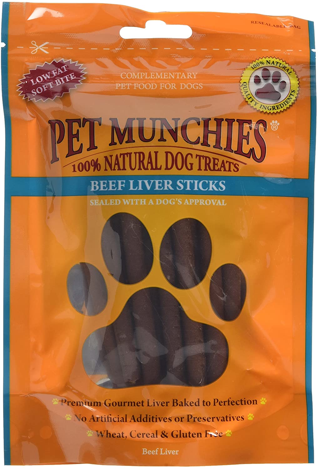 Pet Munchies Beef Liver Sticks Dog Treats, Premium Grain Free Dog Chews with Natural Real Meat, Low in Fat and High in Protein 90g