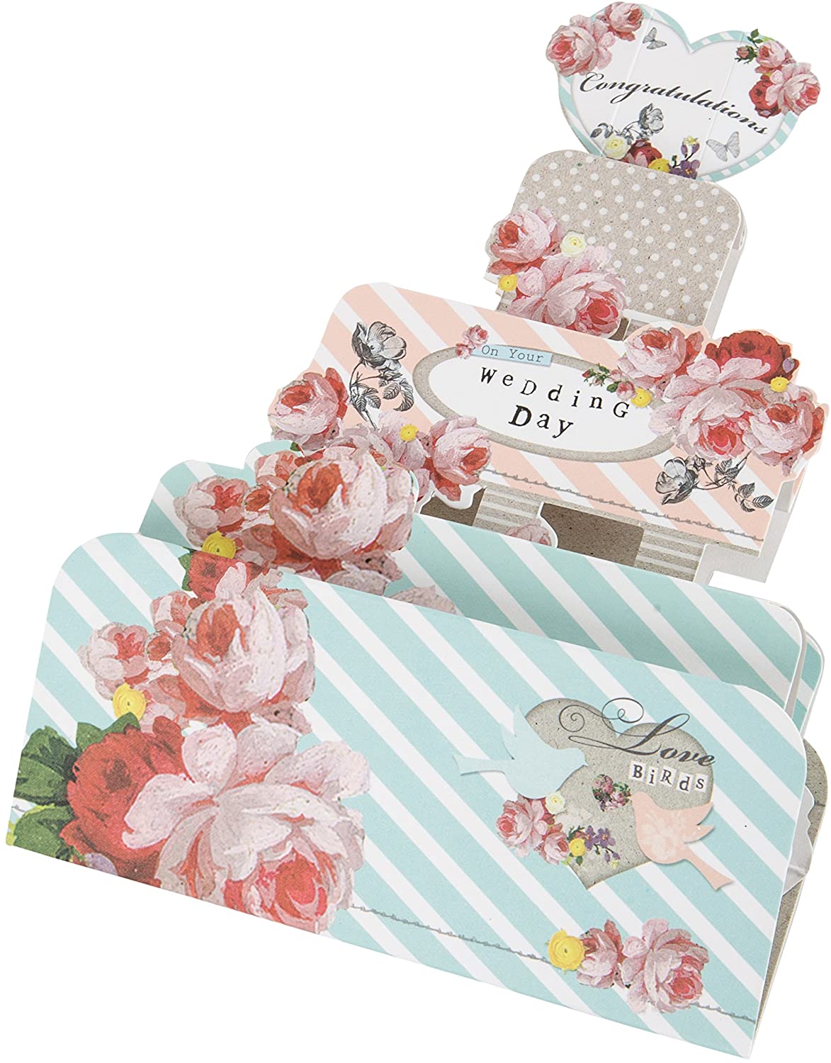 Hallmark Medium Contemporary 3D Design Wedding Card, Pop Up Cake - Image 2