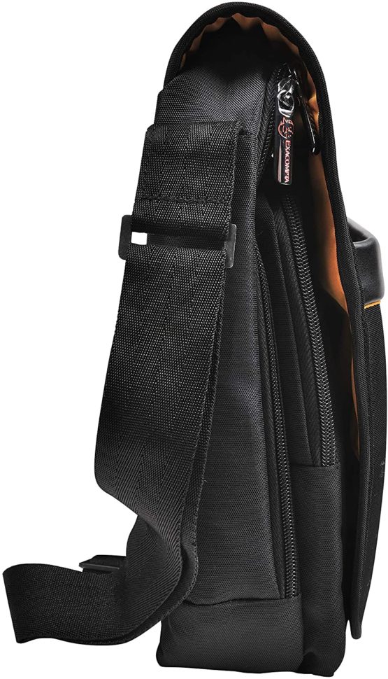 Exacompta Ref - 17234E Exactive Laptop Case, 38x30.5x10 cm, Padded Compartment for a 14 Inch Laptop or Tablet, Made from a Hardwearing Polyester, Black Exterior and Orange Interior - Image 3