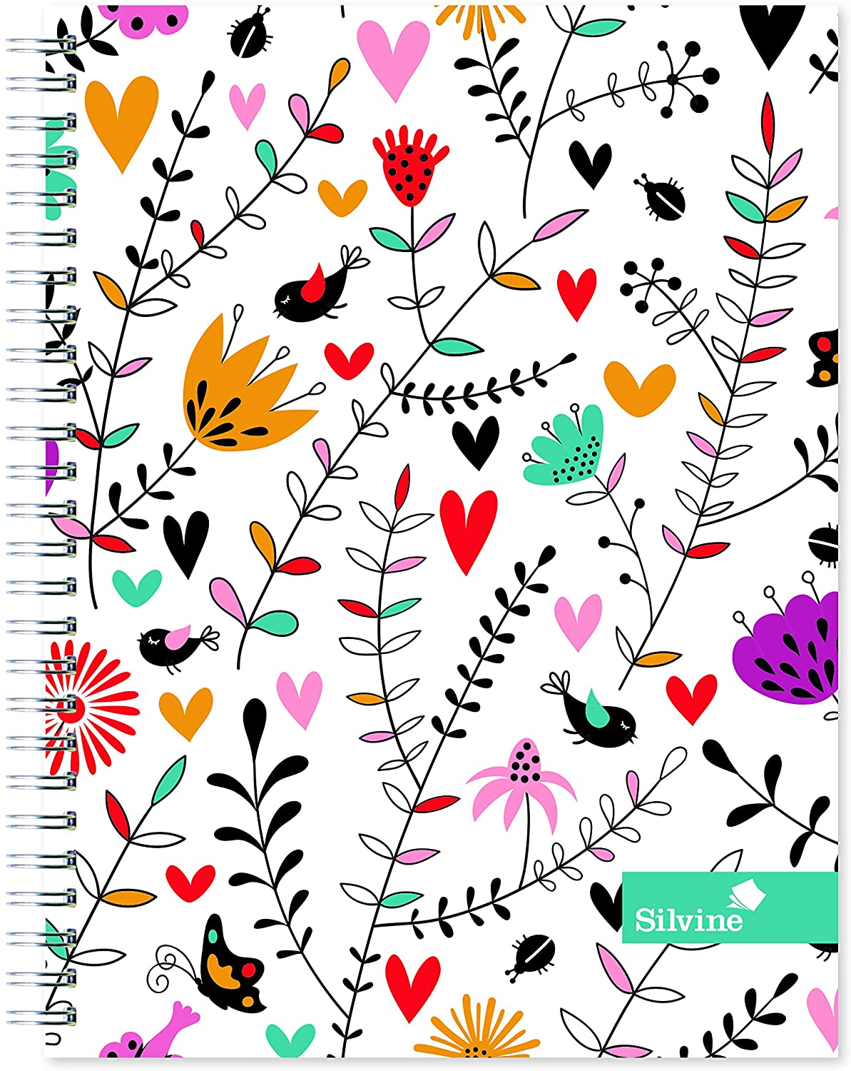 Silvine A5 Wirebound Notebooks in 4 Assorted Marlene West Designs. 160 Pages, Lined with Margin. Ref TWA5MW - Image 2