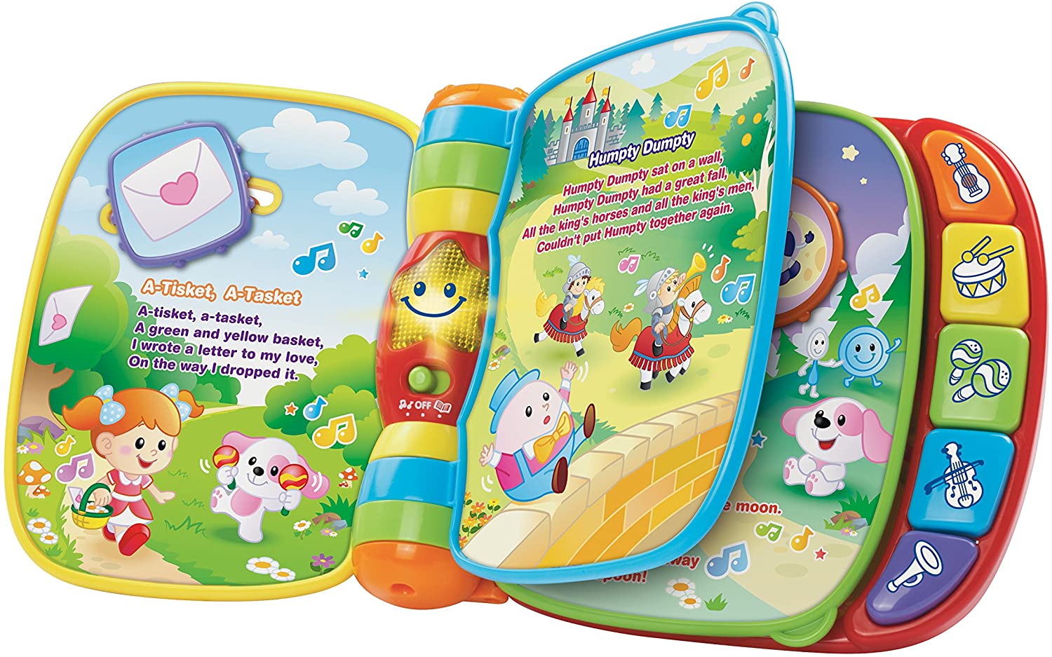 VTech Baby Musical Rhymes Book, Multicoloured, Toy for Ages 3 Months +, Multi-color, 25.4 x 5.9 x 24.1 cm - Image 2