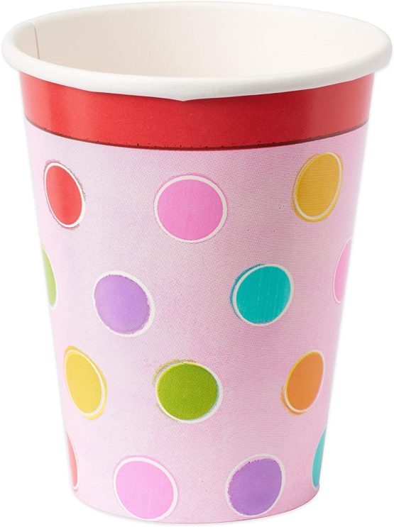 Amscan International 266 ml Sweet Stuff Spotted Paper Cups, Pack of 8