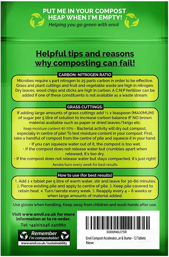 Envii Compost Accelerator – Organic Compost Activator & Accelerator Speeds Up Composting Process – 12 Tablets - Image 2