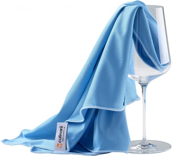 culiclean Microfibre Polishing Cloth for Glass Glasses High-Gloss Surfaces 40 x 60 centimetres, Premium, Pack of 1 Cloth, Blue-Blue