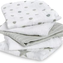 aden + anais essentials 100% Cotton Muslin Musy Squares, Multi-use Baby Cloths for Girls & Boys, 60x60cm, Ideal Newborn & Infant Nursing Set, Perfect Shower Gifts, 5 Pack, dusty
