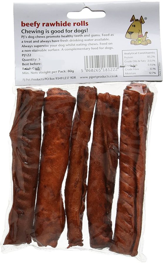 PJ Pet Poducts Beefy Rawhide Rolls 15 cm (50 Pieces x 22 g) - Image 2