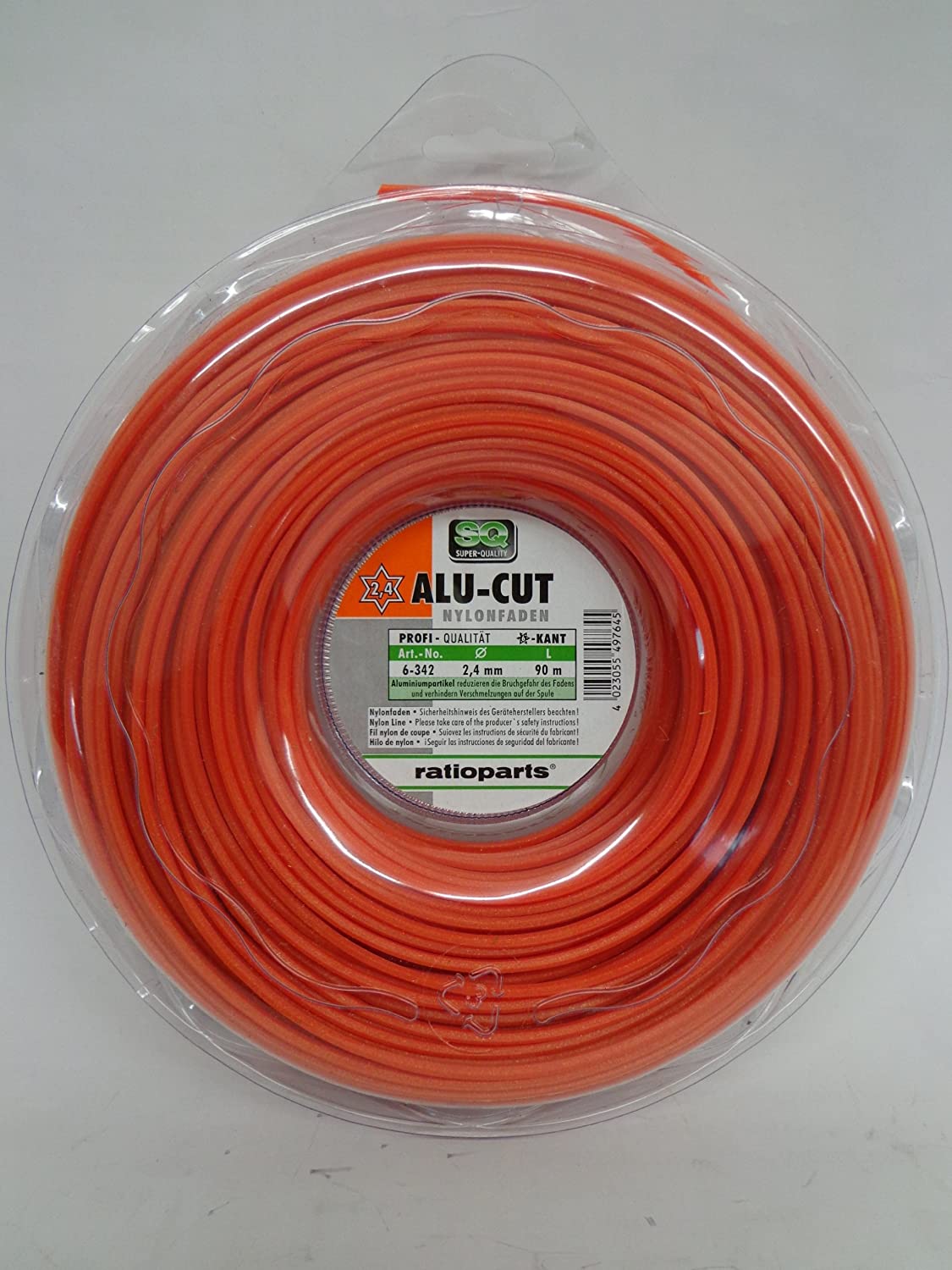 Ratioparts Nylon Thread 2.0 mm Alu-Cut 130 m Trimmer Line Hexagonal Orange
