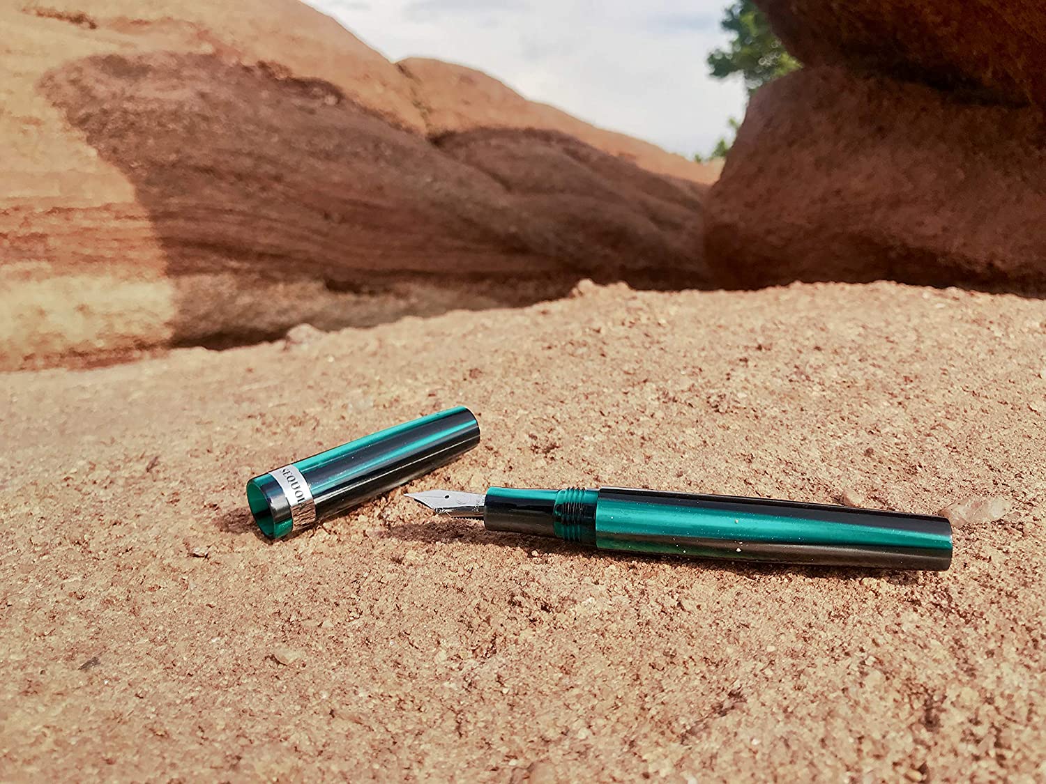 Monteverde"B" Giant Sequoia Fountain Pen - Green - Image 2