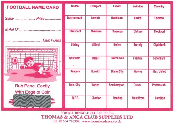 Football Fundraising Cards 40 Teams Pack of 10 cards - Image 2