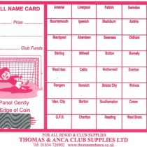 Football Fundraising Cards 40 Teams Pack of 10 cards