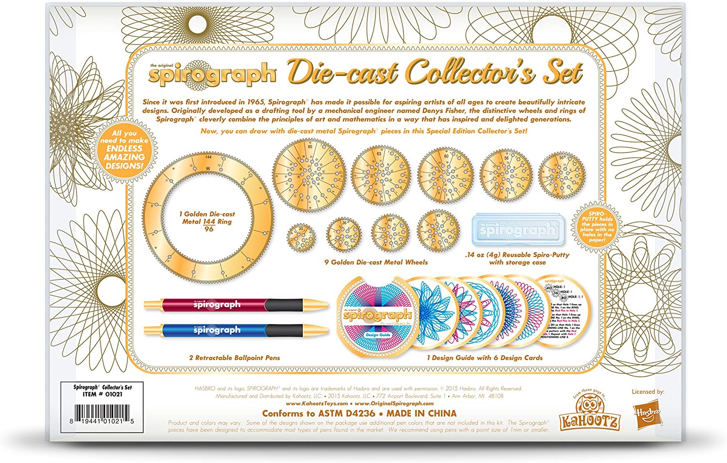 Spirograph Die-cast Collector’s Set, Multi, 14 piece (1021RZ), Multicolor - Image 2