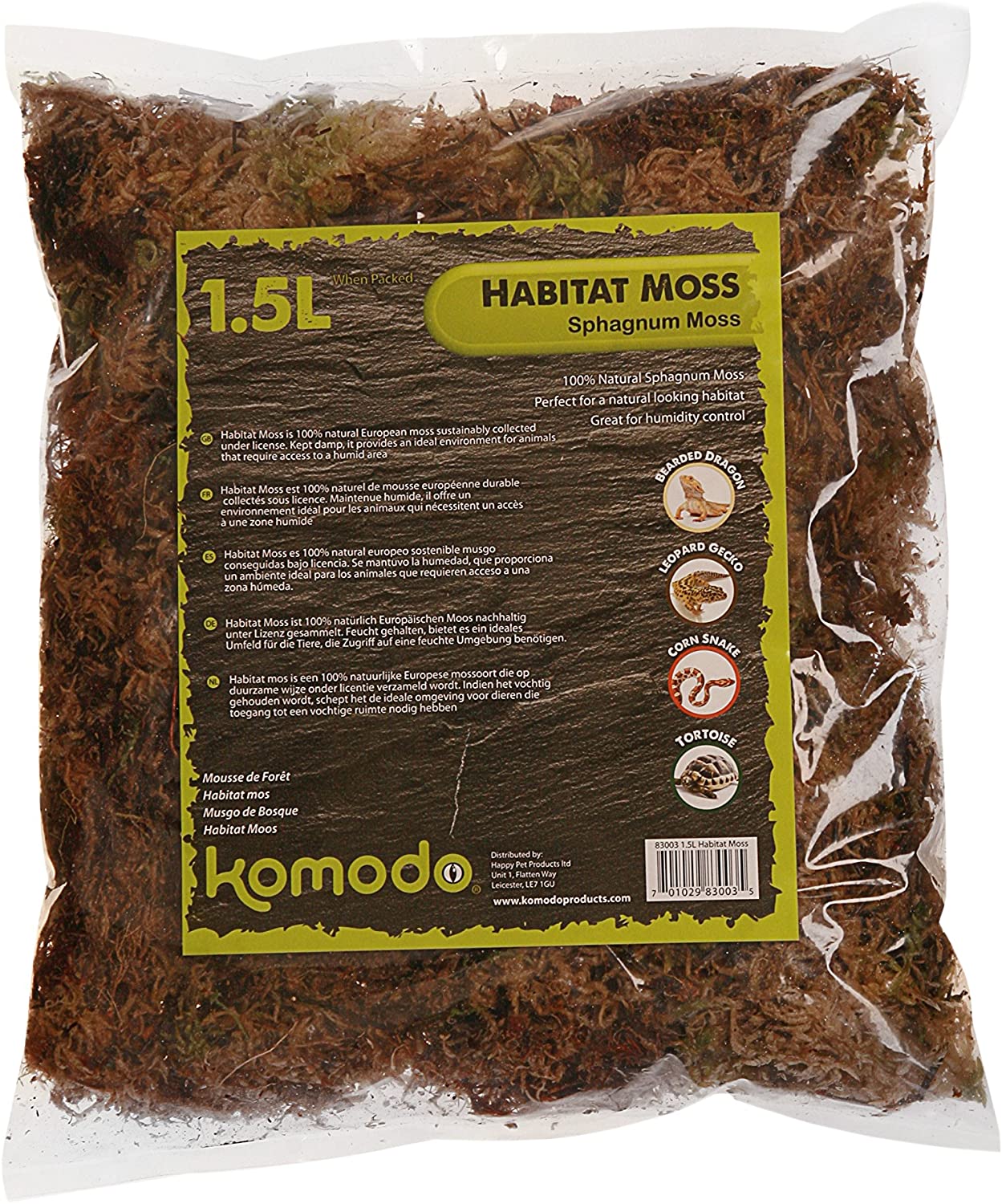 Komodo Habitat Moss, 1.5 Litre, Grey