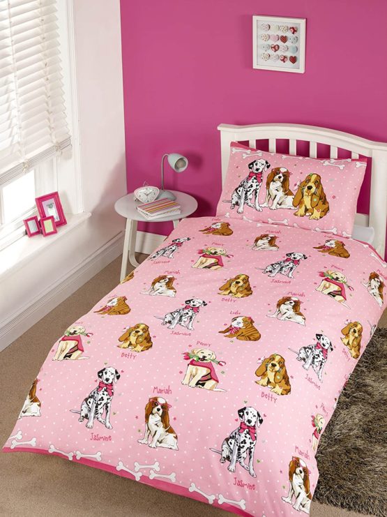 Rapport Doggies Duvet Set, Pink, Single