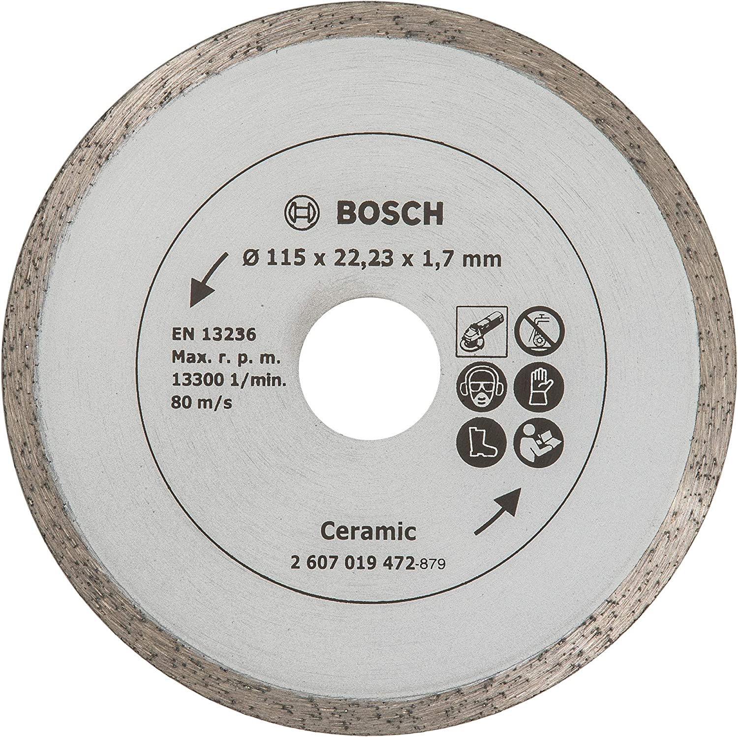 Bosch 115mm Diamond Disc for Tiles, Silver