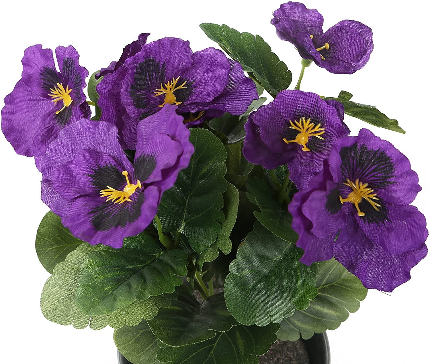Closer2Nature Artificial 30cm Purple Pansy Plug Plant, Bedding Plant Bunch for Indoors in Home Office or Outdoor Foliage in Garden - Image 3