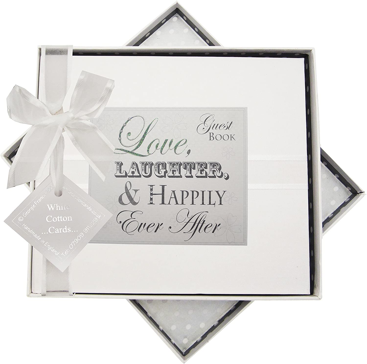 White Cotton Cards LW3 Love Laughter & Happily Ever After Wedding Guestbook