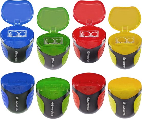 Swordfish "Canister Flip" Double Hole Canister Pencil Sharpener [Pack of 1] Assorted Colours [40291] - Image 2