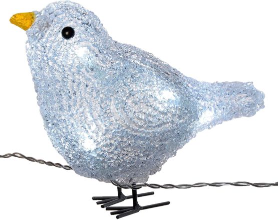 WeRChristmas LED Bird Lights Christmas Decoration, 15 cm - White, Set of 5
