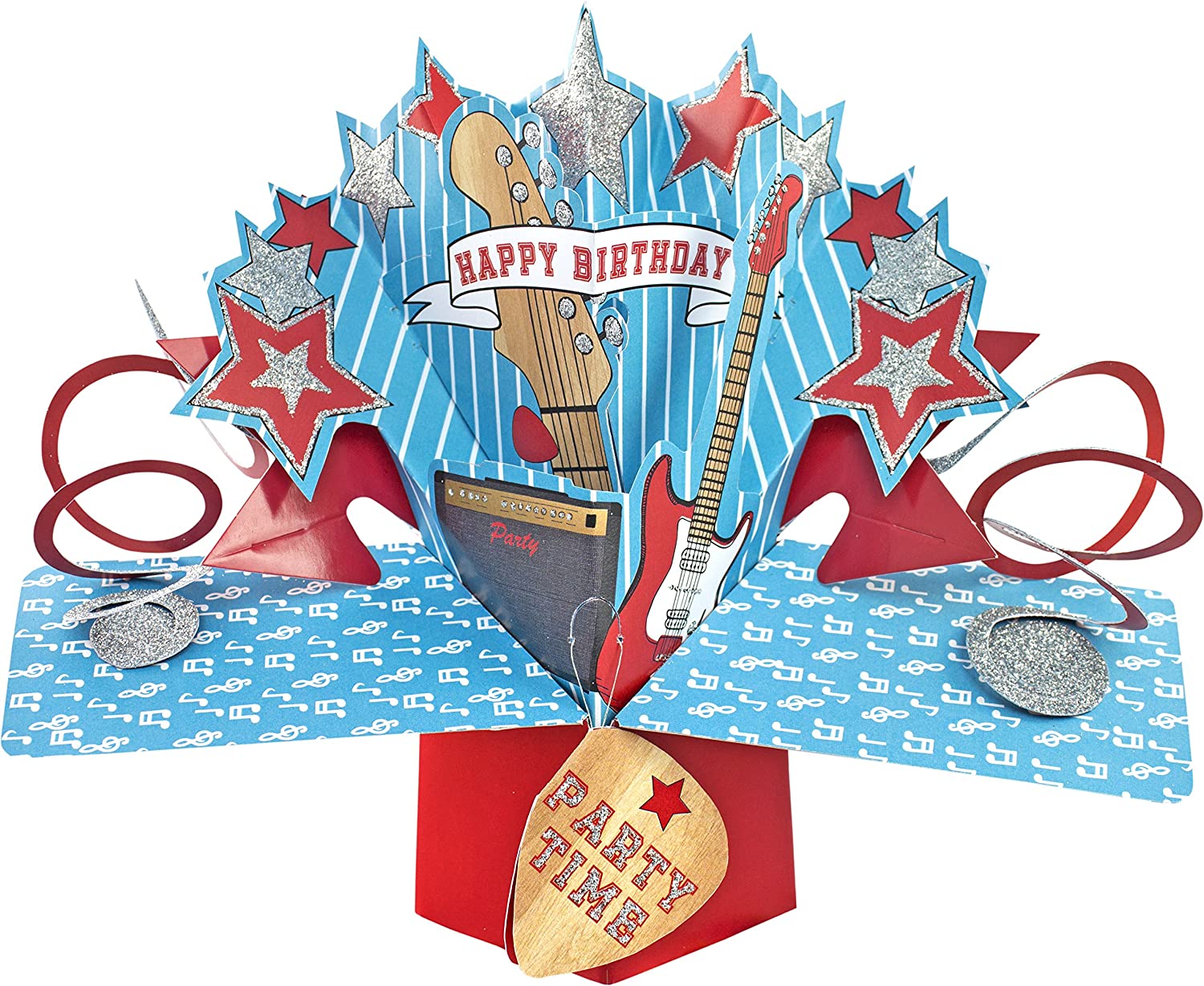 Suki Gifts International Pop Up Card Happy Birthday Guitars, Multi-Colour, 13 x 21 x 19 cm