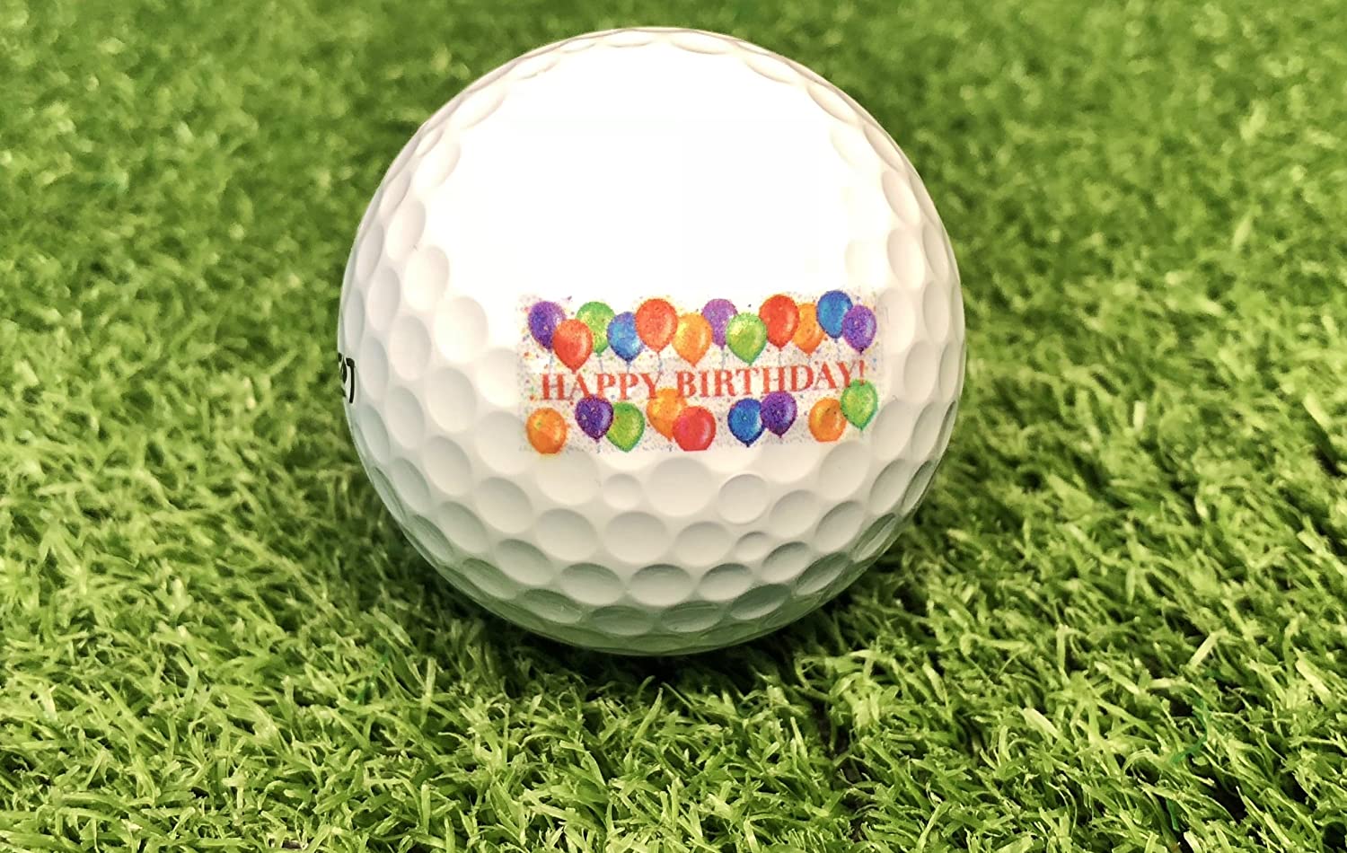 Set of 3 Golf Balls with Happy Birthday Motif in a gift box/Golf Birthday Gift, White, 5 centimetri - Image 2