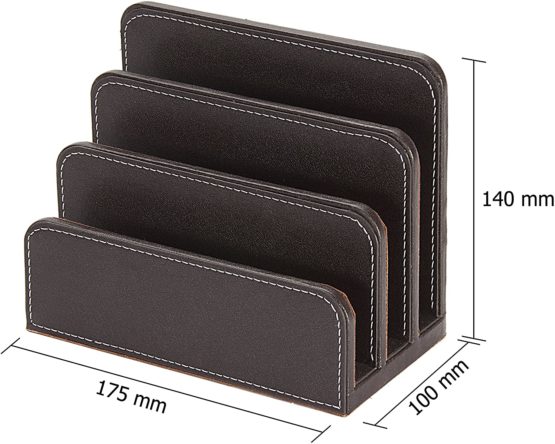 Osco TS-250119 Faux Leather Letter Holder, Brown, BPULH1 - Image 3