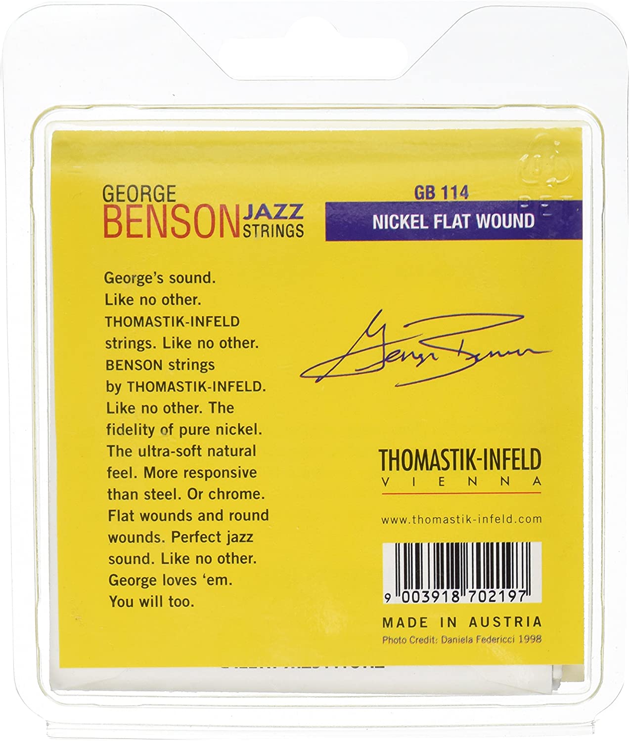Thomastik Saiten für E-Gitarre George Benson Jazz Guitar Satz GB114 Heavy Nickel flatwound .014-.055, Natural - Image 2