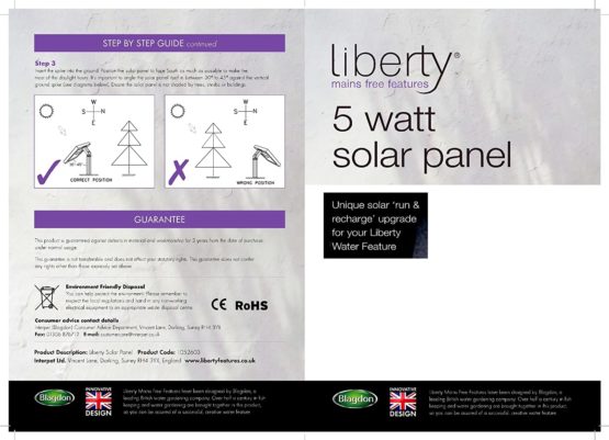 Blagdon 1052603 5W Liberty Feature High Power Solar Panel Accessory for All Features, Black - Image 4