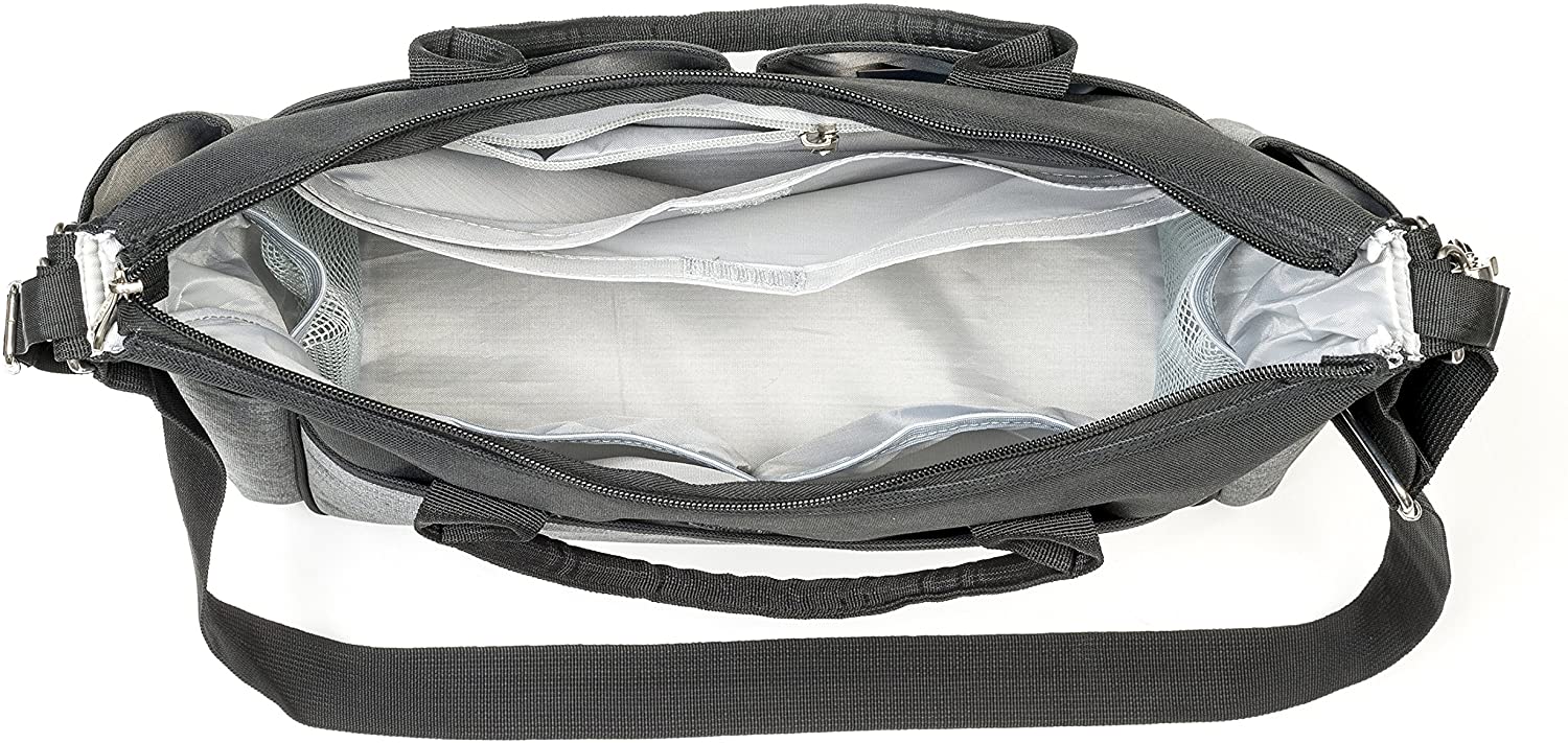 BabyOno City Multipurpose Changing Bag with Mat, Black, 39 W x 38 H x 21 D - Image 3