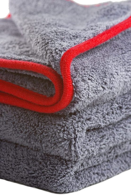 Glart 443TP 3 Super Absorbent Microfibre Thick Plush Cloths 40 x 40 cm, Car Wash, Cleaning and Drying, Suitable for Motorcycle, detailing, washing cloth, Anthracite - Image 2